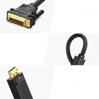 Ugreen kabel DisplayPort - kabel DVI 2m černý (DP103)