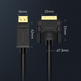 Ugreen kabel DisplayPort - kabel DVI 2m černý (DP103)