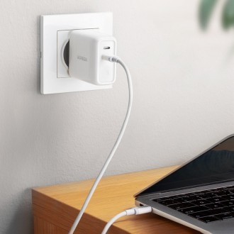 Ugreen rychlonabíječka 2xUSB-C 36W PD bílá (CD199)