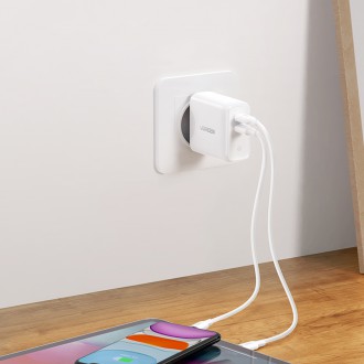 Ugreen rychlonabíječka 2xUSB-C 36W PD bílá (CD199)