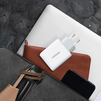 Ugreen rychlonabíječka 2xUSB-C 36W PD bílá (CD199)