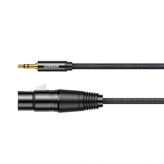 [RETURNED ITEM] Ugreen audio kabel 3,5 mm mini jack (samec) - XLR (samice) 1 m černý (AV182)