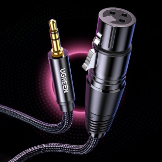 [RETURNED ITEM] Ugreen audio kabel 3,5 mm mini jack (samec) - XLR (samice) 1 m černý (AV182)