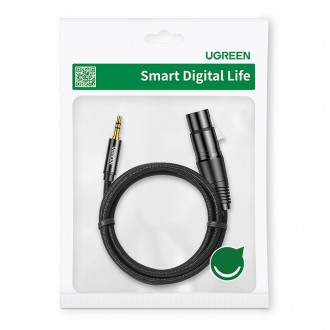 [RETURNED ITEM] Ugreen audio kabel 3,5 mm mini jack (samec) - XLR (samice) 1 m černý (AV182)