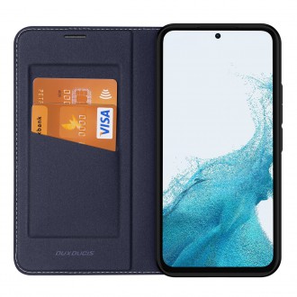 Pouzdro Dux Ducis Skin X2 pro Samsung Galaxy A54 5G flip cover stojánek na peněženku modrý