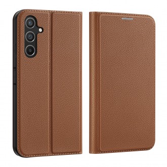 Pouzdro Dux Ducis Skin X2 pro Samsung Galaxy A54 5G flip cover stojánek na peněženku hnědé