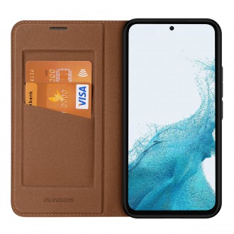 Pouzdro Dux Ducis Skin X2 pro Samsung Galaxy A54 5G flip cover stojánek na peněženku hnědé