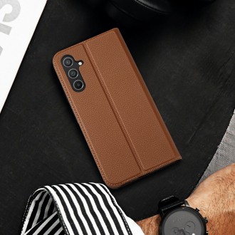 Pouzdro Dux Ducis Skin X2 pro Samsung Galaxy A54 5G flip cover stojánek na peněženku hnědé