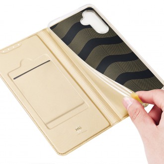 Pouzdro Dux Ducis Skin Pro pro Samsung Galaxy A34 5G Flip Card Wallet Stand Gold