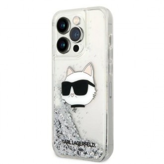 Karl Lagerfeld KLHCP14XLNHCS iPhone 14 Pro Max 6,7" stříbrný/stříbrný pevný obal Glitter Choupette Head