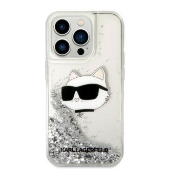 Karl Lagerfeld KLHCP14XLNHCS iPhone 14 Pro Max 6,7" stříbrný/stříbrný pevný obal Glitter Choupette Head