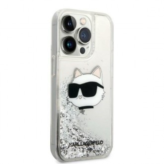 Karl Lagerfeld KLHCP14XLNHCS iPhone 14 Pro Max 6,7" stříbrný/stříbrný pevný obal Glitter Choupette Head
