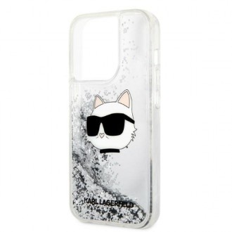 Karl Lagerfeld KLHCP14XLNHCS iPhone 14 Pro Max 6,7" stříbrný/stříbrný pevný obal Glitter Choupette Head