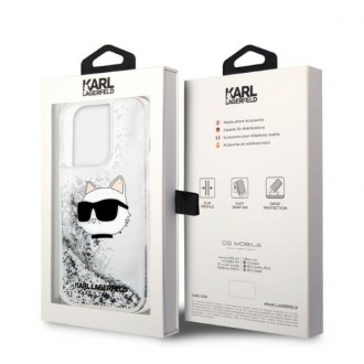 Karl Lagerfeld KLHCP14XLNHCS iPhone 14 Pro Max 6,7" stříbrný/stříbrný pevný obal Glitter Choupette Head