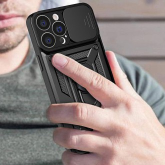 Pouzdro Hybrid Armor Camshield pro Vivo X80 Lite / Vivo V25 Armor Case s krytem fotoaparátu černé