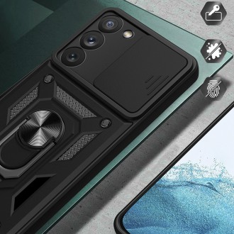 Pouzdro Hybrid Armor Camshield pro Samsung Galaxy A34 5G pancéřové pouzdro s krytem fotoaparátu modré