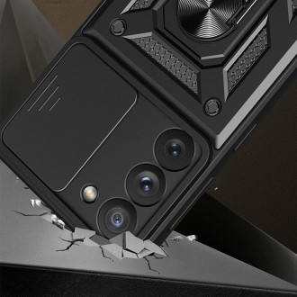 Pouzdro Hybrid Armor Camshield pro Samsung Galaxy A34 5G pancéřové pouzdro s krytem fotoaparátu černé