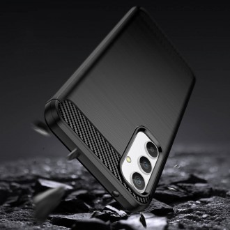 Carbon Case pro Samsung Galaxy A34 5G flexibilní silikonový karbonový kryt modrý