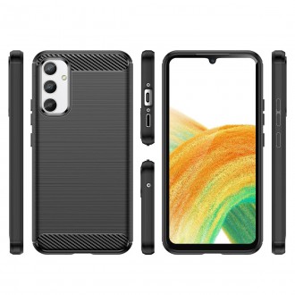 Carbon Case pro Samsung Galaxy A34 5G flexibilní silikonový karbonový kryt modrý