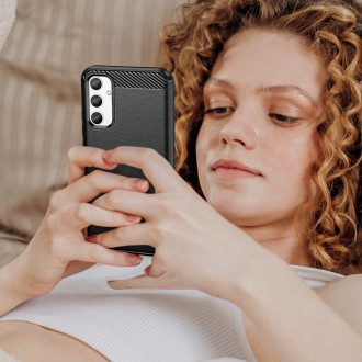 Carbon Case pro Samsung Galaxy A34 5G flexibilní silikonový karbonový kryt modrý