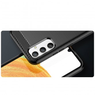 Carbon Case pro Samsung Galaxy A34 5G flexibilní silikonový karbonový kryt modrý