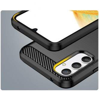 Carbon Case pro Samsung Galaxy A34 5G flexibilní silikonový karbonový kryt modrý