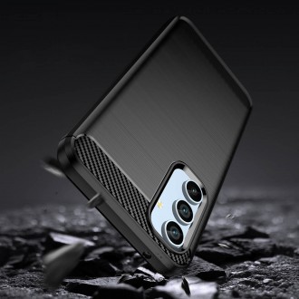 Carbon Case pro Samsung Galaxy A54 5G flexibilní silikonový karbonový kryt černý