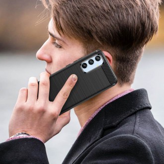 Carbon Case pro Samsung Galaxy A54 5G flexibilní silikonový karbonový kryt černý
