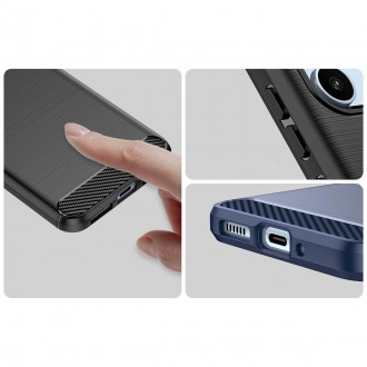 Carbon Case pro Samsung Galaxy A54 5G flexibilní silikonový karbonový kryt modrý