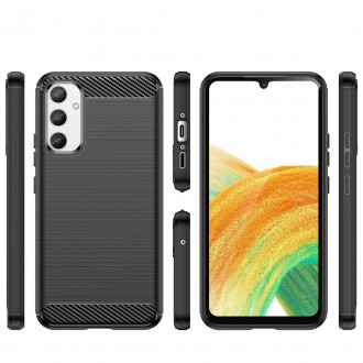 Carbon Case pro Samsung Galaxy A04e flexibilní silikonový karbonový kryt černý