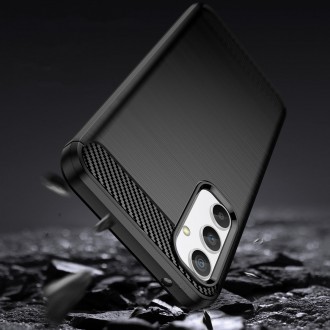 Carbon Case pro Samsung Galaxy A04e flexibilní silikonový karbonový kryt černý