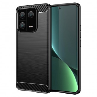 Pouzdro Carbon Case pro Xiaomi 13 Pro flexibilní silikonový karbonový kryt černý