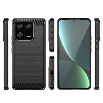 Pouzdro Carbon Case pro Xiaomi 13 Pro flexibilní silikonový karbonový kryt černý