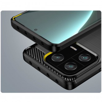 Pouzdro Carbon Case pro Xiaomi 13 Pro flexibilní silikonový karbonový kryt černý