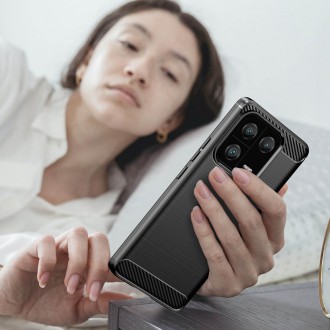 Pouzdro Carbon Case pro Xiaomi 13 Pro flexibilní silikonový karbonový kryt černý