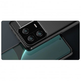 Pouzdro Carbon Case pro Xiaomi 13 Pro flexibilní silikonový karbonový kryt černý