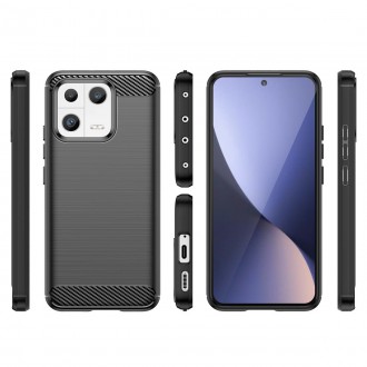 Pouzdro Carbon Case pro Xiaomi 13 flexibilní silikonový karbonový kryt černý