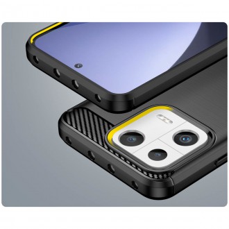 Pouzdro Carbon Case pro Xiaomi 13 flexibilní silikonový karbonový kryt černý