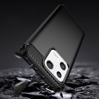 Pouzdro Carbon Case pro Xiaomi 13 flexibilní silikonový karbonový kryt černý