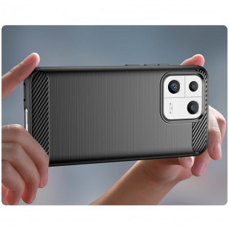 Pouzdro Carbon Case pro Xiaomi 13 flexibilní silikonový karbonový kryt černý