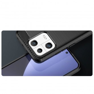 Pouzdro Carbon Case pro Xiaomi 13 flexibilní silikonový karbonový kryt černý