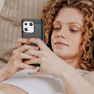 Pouzdro Carbon Case pro Xiaomi 13 flexibilní silikonový karbonový kryt černý