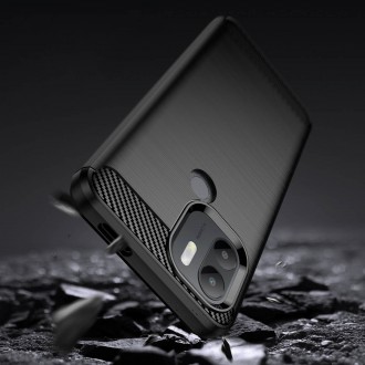 Pouzdro Carbon Case pro Xiaomi Redmi A1+ flexibilní silikonový karbonový kryt černý
