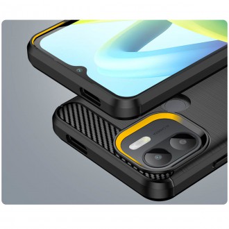Pouzdro Carbon Case pro Xiaomi Redmi A1+ flexibilní silikonový karbonový kryt černý