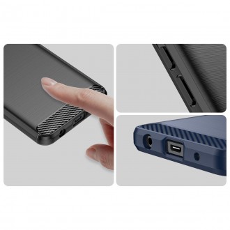 Pouzdro Carbon Case pro Xiaomi Redmi A1+ flexibilní silikonový karbonový kryt černý