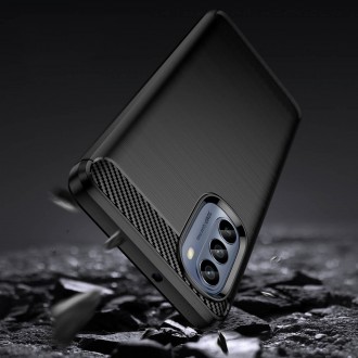 Carbon Case pro Motorola Moto G62 5G flexibilní silikonový karbonový kryt černý