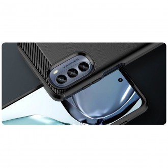 Carbon Case pro Motorola Moto G62 5G flexibilní silikonový karbonový kryt černý