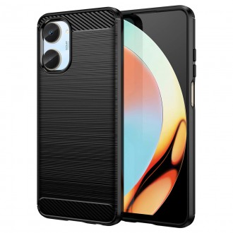 Carbon Case pouzdro pro Realme 10 flexibilní silikonový karbonový kryt černý
