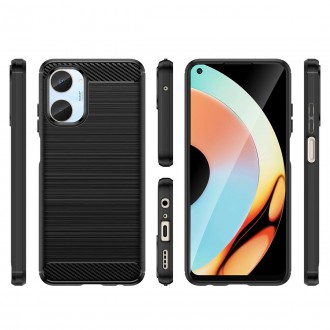 Carbon Case pouzdro pro Realme 10 flexibilní silikonový karbonový kryt černý