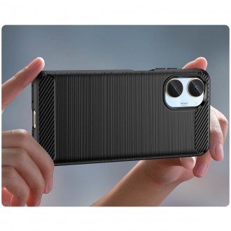 Carbon Case pouzdro pro Realme 10 flexibilní silikonový karbonový kryt černý